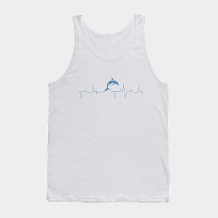 Heartbeat Dolphin Jumping Blue Tank Top